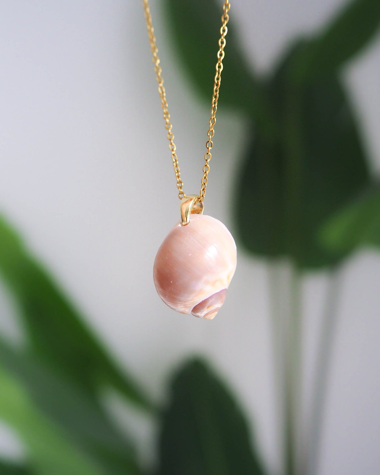 Moon Shell Gold Necklace, Coastal Style Sea by Lou