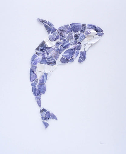 Orca Mussel Shell Mosaic Coastal Home Decor from Portugal