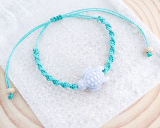 Ceramic Turtle Bracelet ~ Turquoise Grey