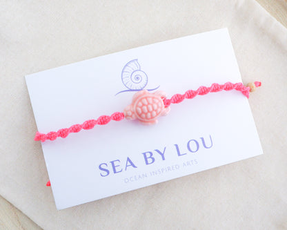 Ceramic Turtle Bracelet ~ Fuchsia Pink