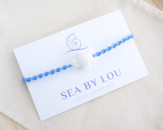 Ceramic Turtle Bracelet ~ Blue White