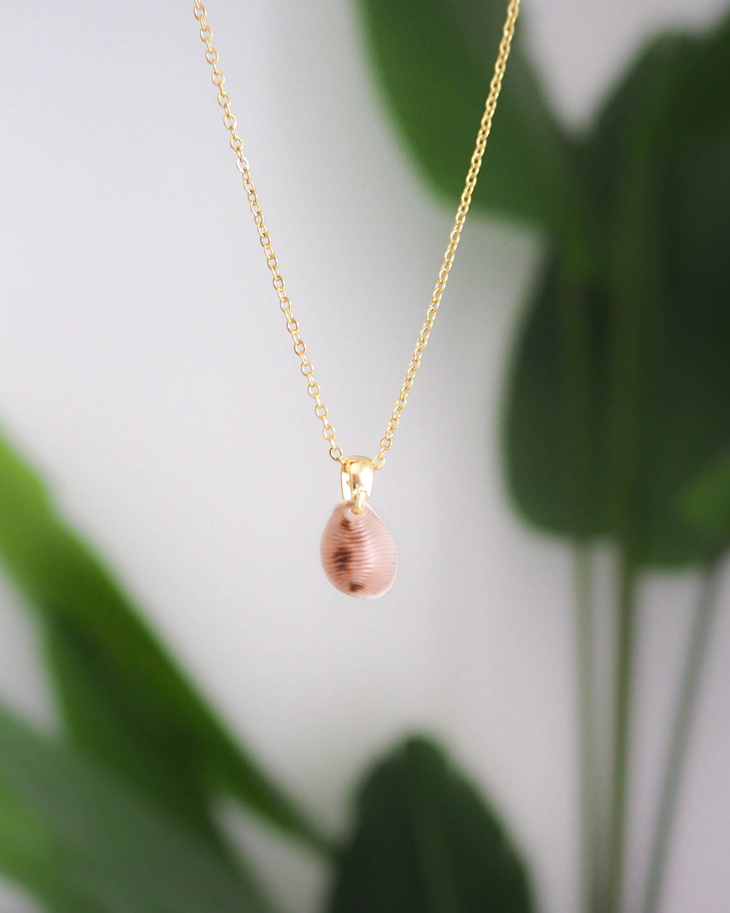 SEASHELL NECKLACE ~ Gold Cowrie Shell