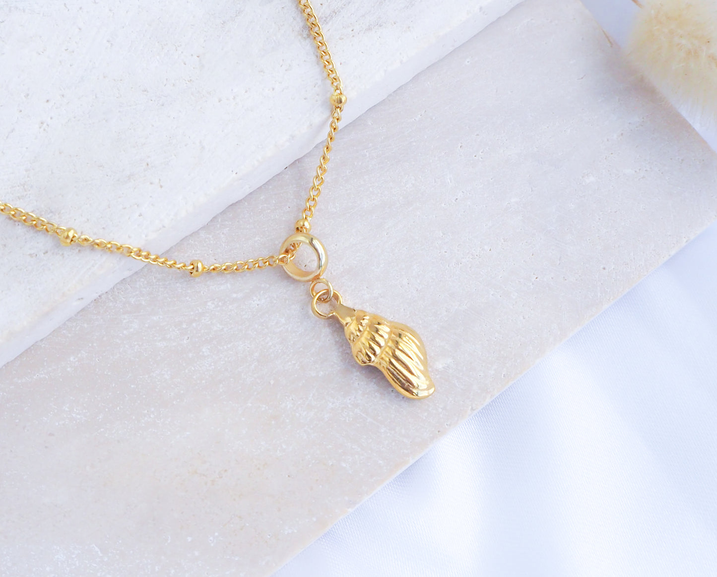 CONCH SHELL NECKLACE ~ Gold