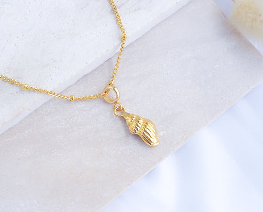 CONCH SHELL NECKLACE ~ Gold