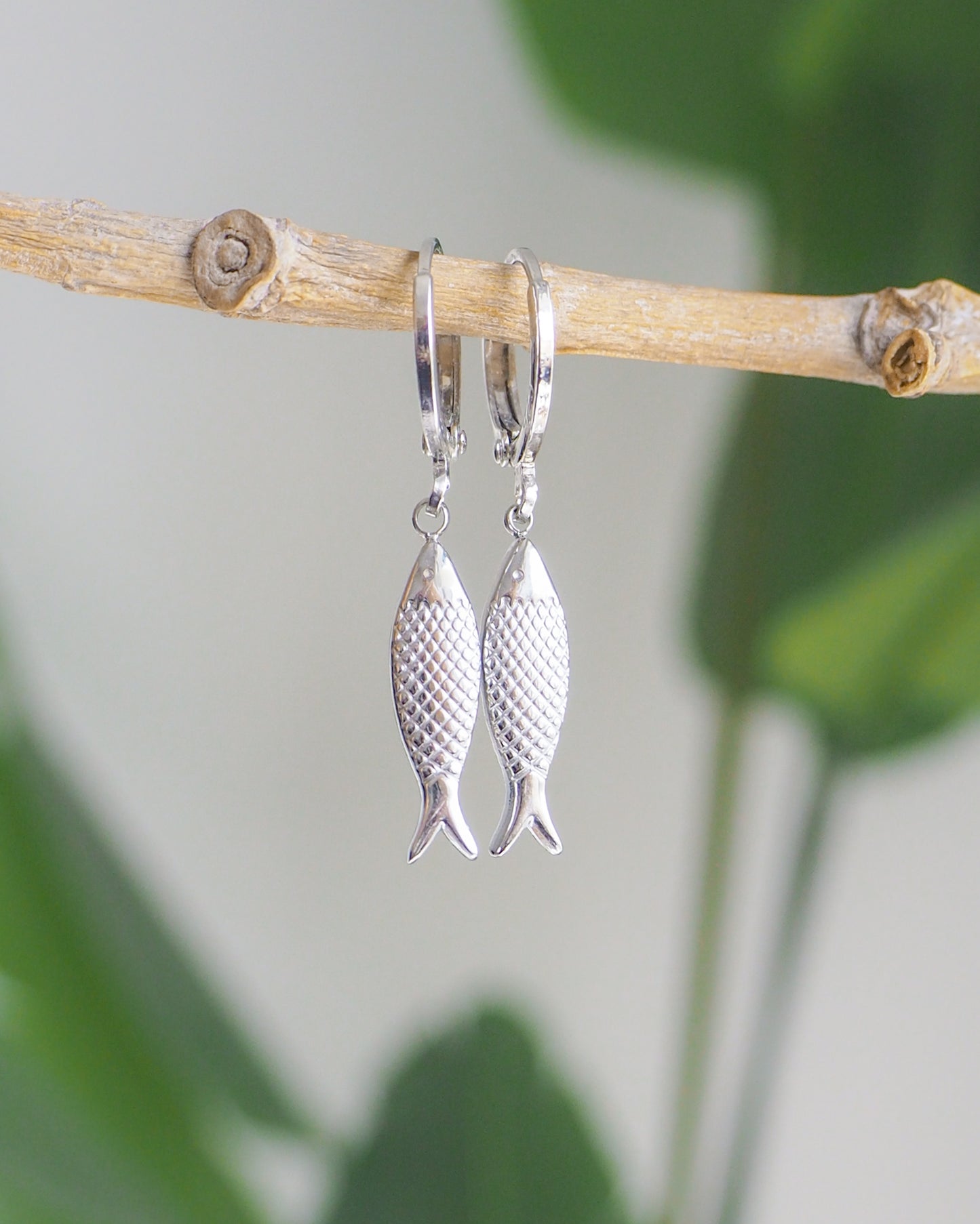 SARDINE FISH EARRINGS ~ Silver