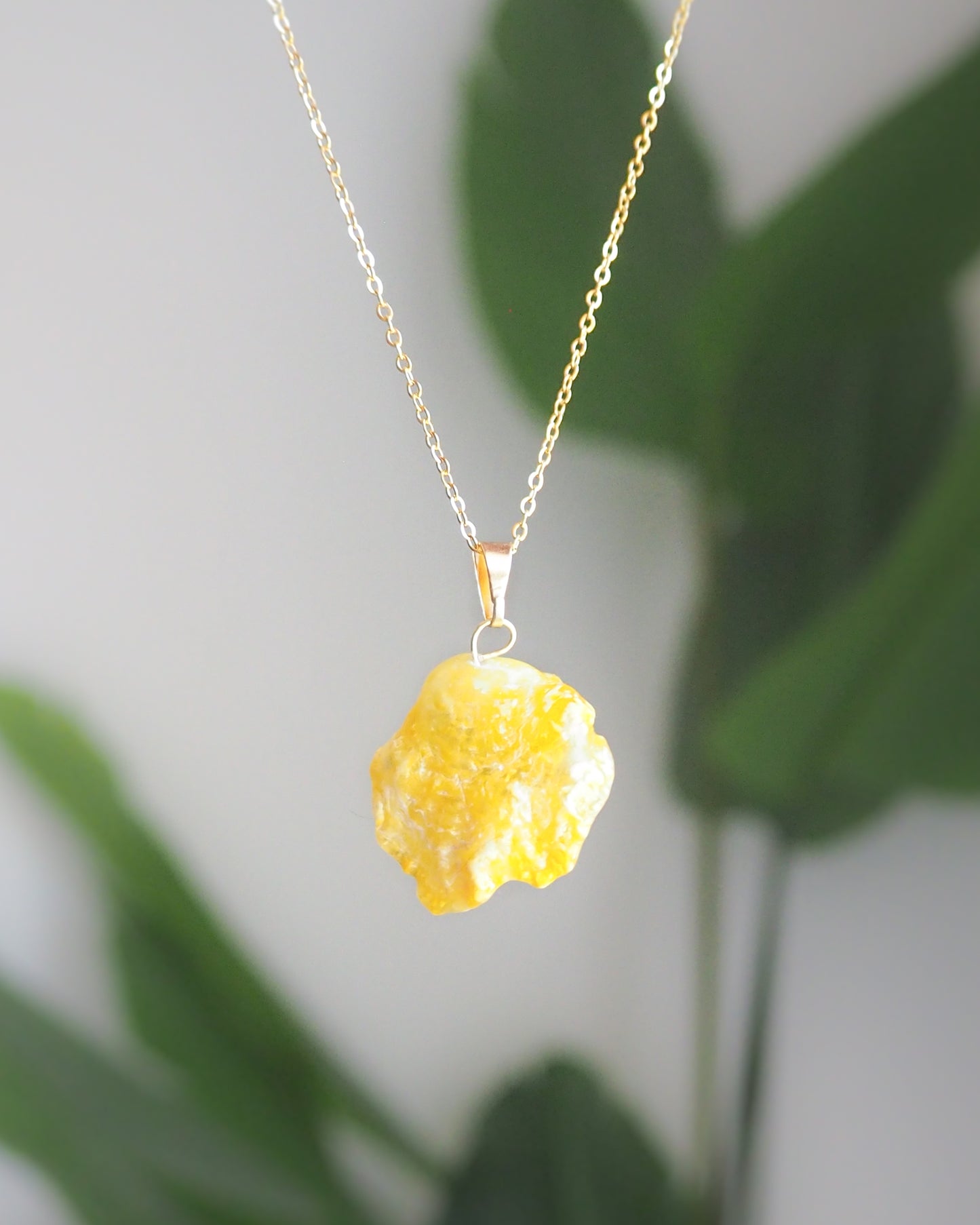 Gold Yellow Jingle Shell Necklace backside, Mother of Pearl Pendant