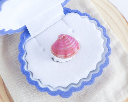 SEASHELL RING ~ Mini Purple Raspberry Venus Shell