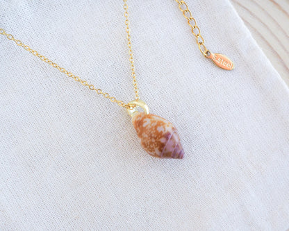 Tiny Dove Shell Gold Necklace, Tiny shell from Portugal 