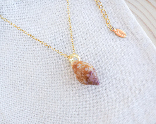 Tiny Dove Shell Gold Necklace, Tiny shell from Portugal 