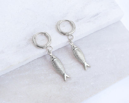 SARDINE FISH EARRINGS ~ Silver
