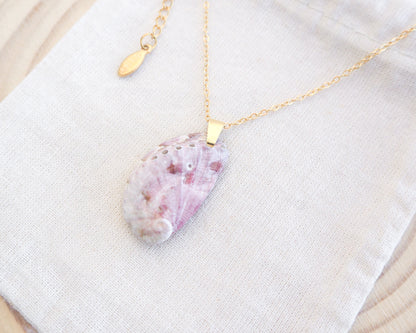 SEASHELL NECKLACE ~ Soft Lilac Abalone Shell