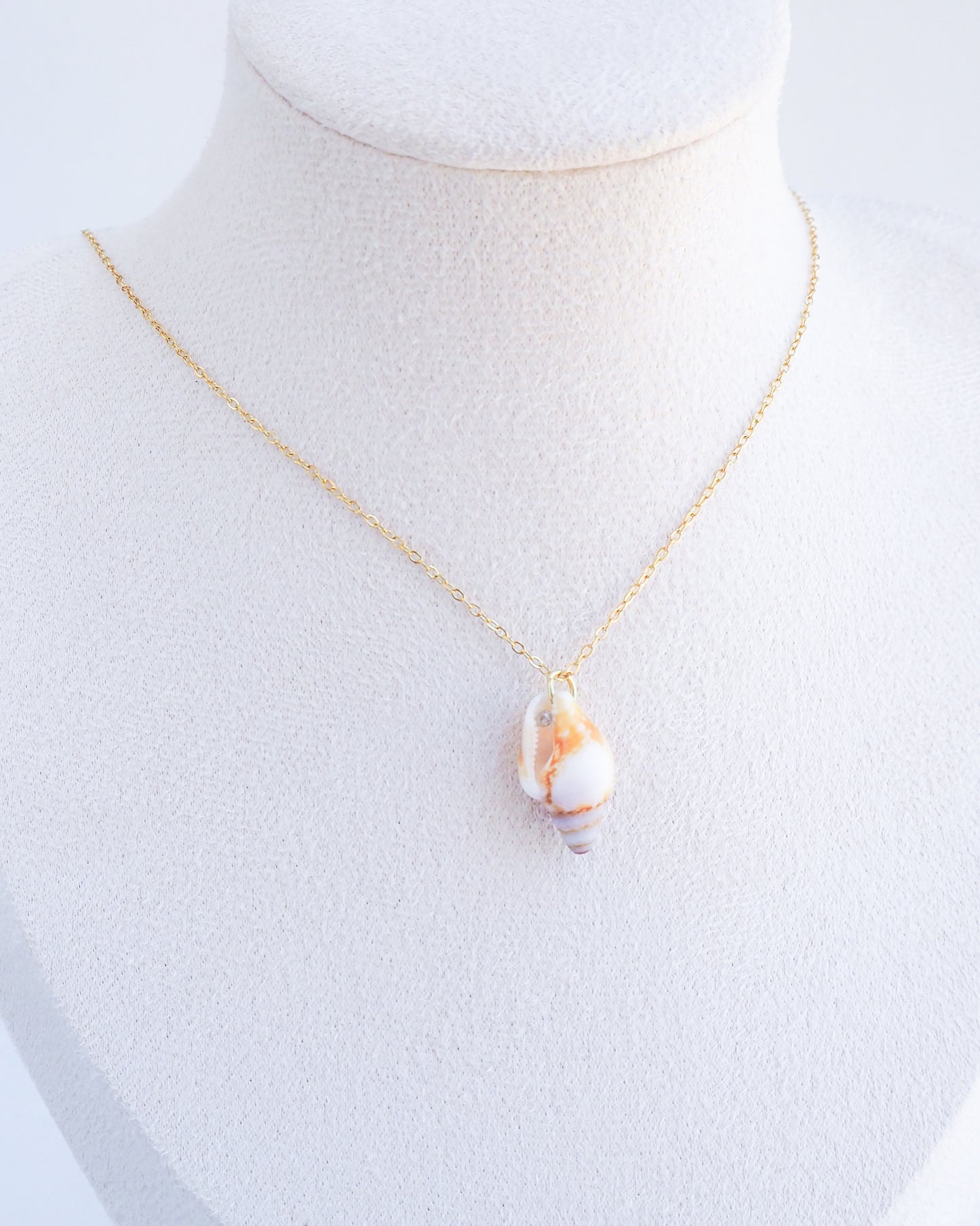 SEASHELL NECKLACE ~ Tiny Light Rustic Dove Shell
