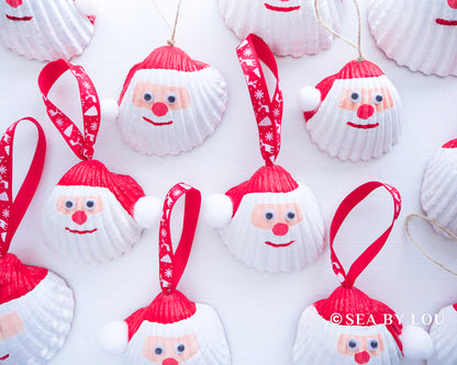 Exquisite Handcrafted Santa Seashell Christmas Bauble with Mediterranean Shells from Portugal"