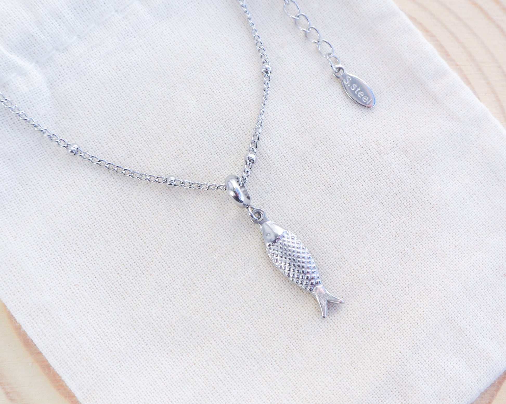 Portuguese Sardine Necklace - Silver Coastal Jewelry,