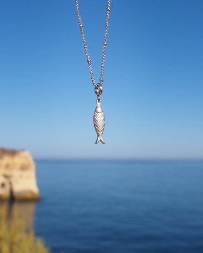 SARDINE FISH NECKLACE ~ Silver