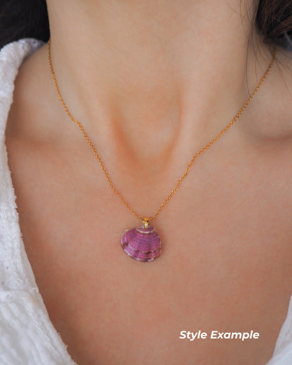 SEASHELL NECKLACE ~ Soft Sunset Pink Venus Shell